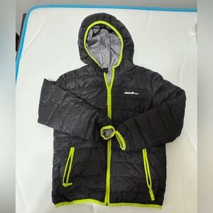 Eddie Bauer Gray Patterned Jacket Reversible